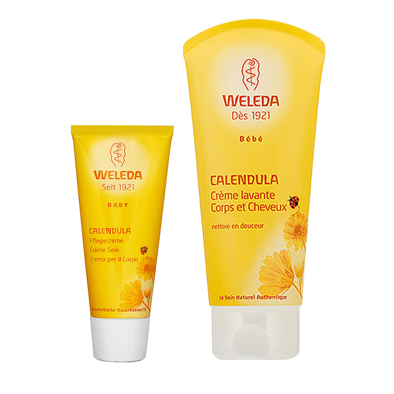 Buy Weleda Calendula Shampoo & Body Wash + Calendula Body Cream (1 set, 2 pcs) Singapore