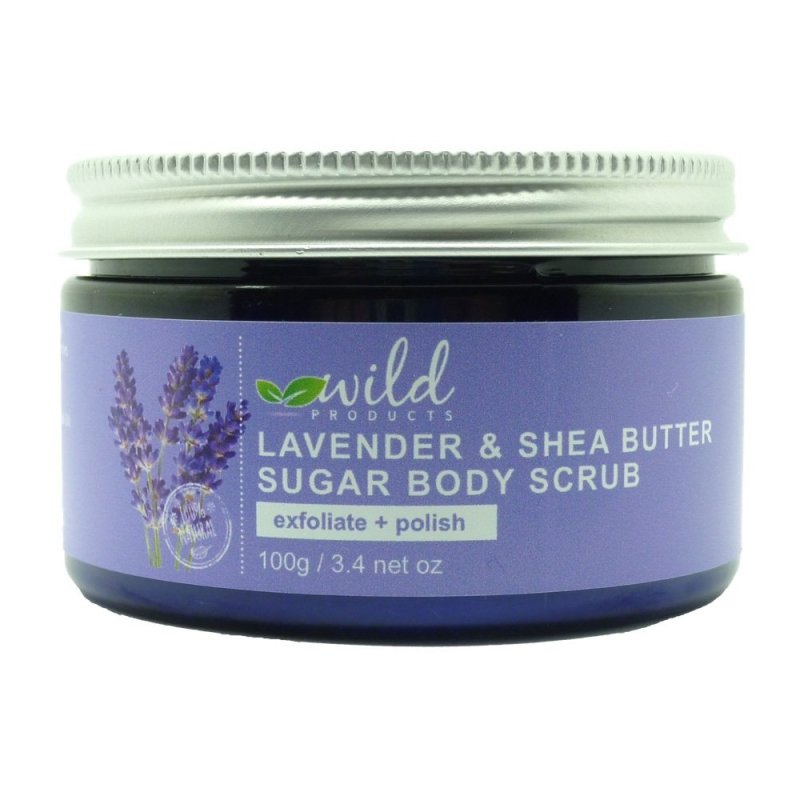 Buy Wild Products, Lavender and Shea Butter Sugar Body Scrub -
Exfoliate and Moisturise, Treat and Prevent Stretch marks and
Eczema -100g Singapore