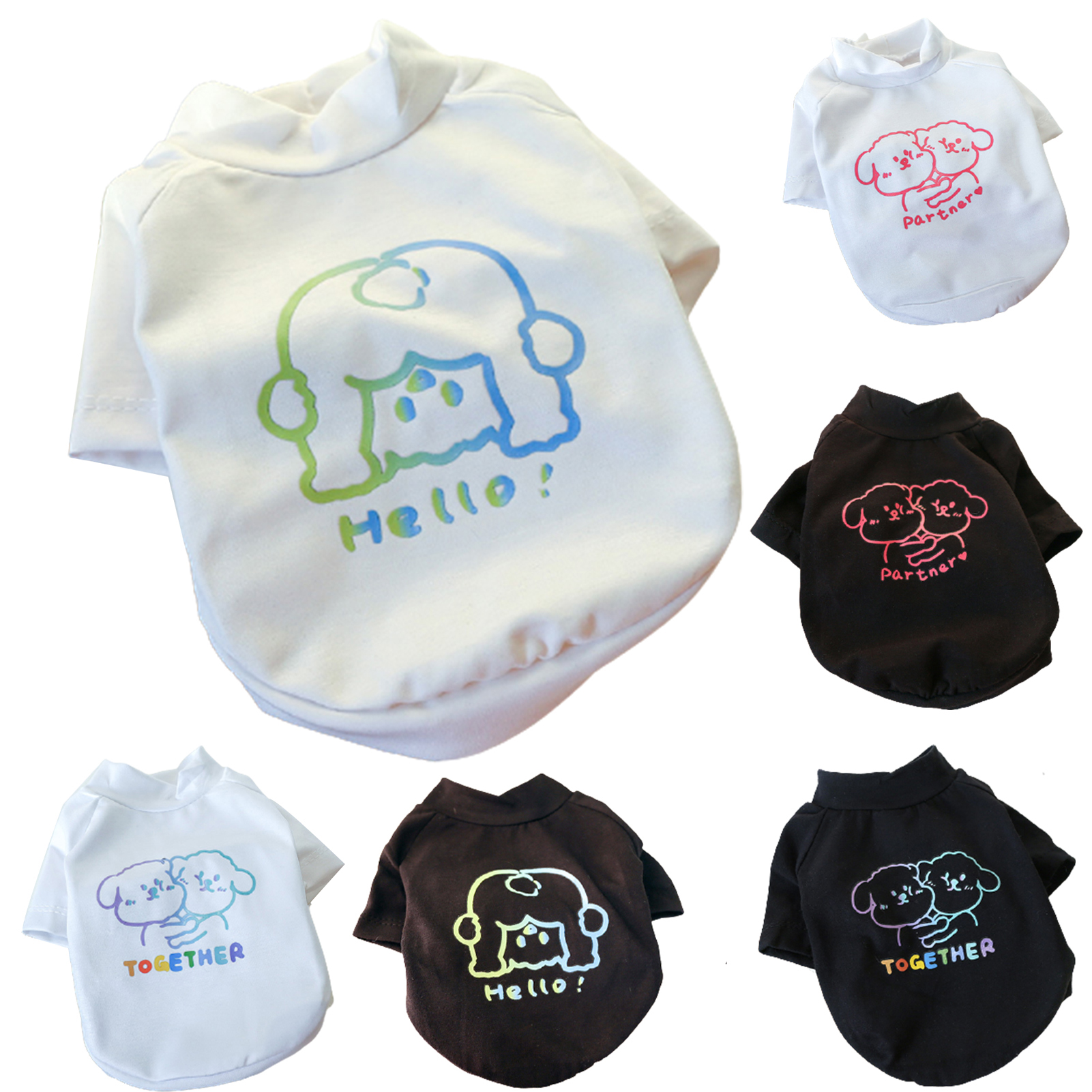 , Áo Chui Đầu In Hình Hoạt Hình Đáng Yêu Polyester Huỳnh Quang Chữ Cún Con Cho Mùa Hè 12