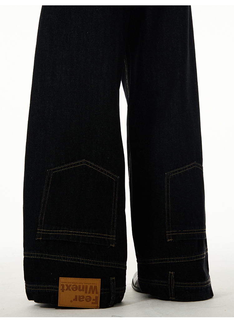 Weilang's Store American High Street-broek voor heren, coole Street Fashion R, omgekeerde jeans, paar, niche, lange broek