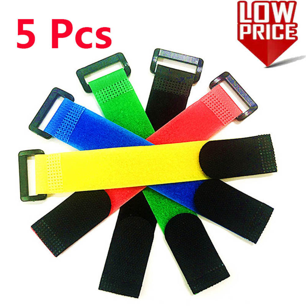 [Ready Stock] 5 Pcs 2*30cm Velcro Strap Nylon+polyester Bandage for Bicycle &Battery&Wire Binding Tape Anti-buckle