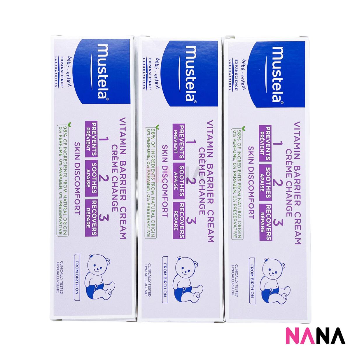 Mustela 1-2-3 Vitamin Barrier Cream 100ml x 3 (EXP:05 2028)