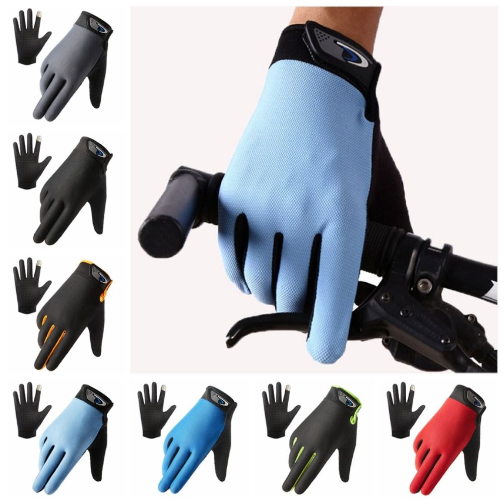 ALIENLA Full Finger Cycling Gloves Thin Touch Screen Breathable Silicone