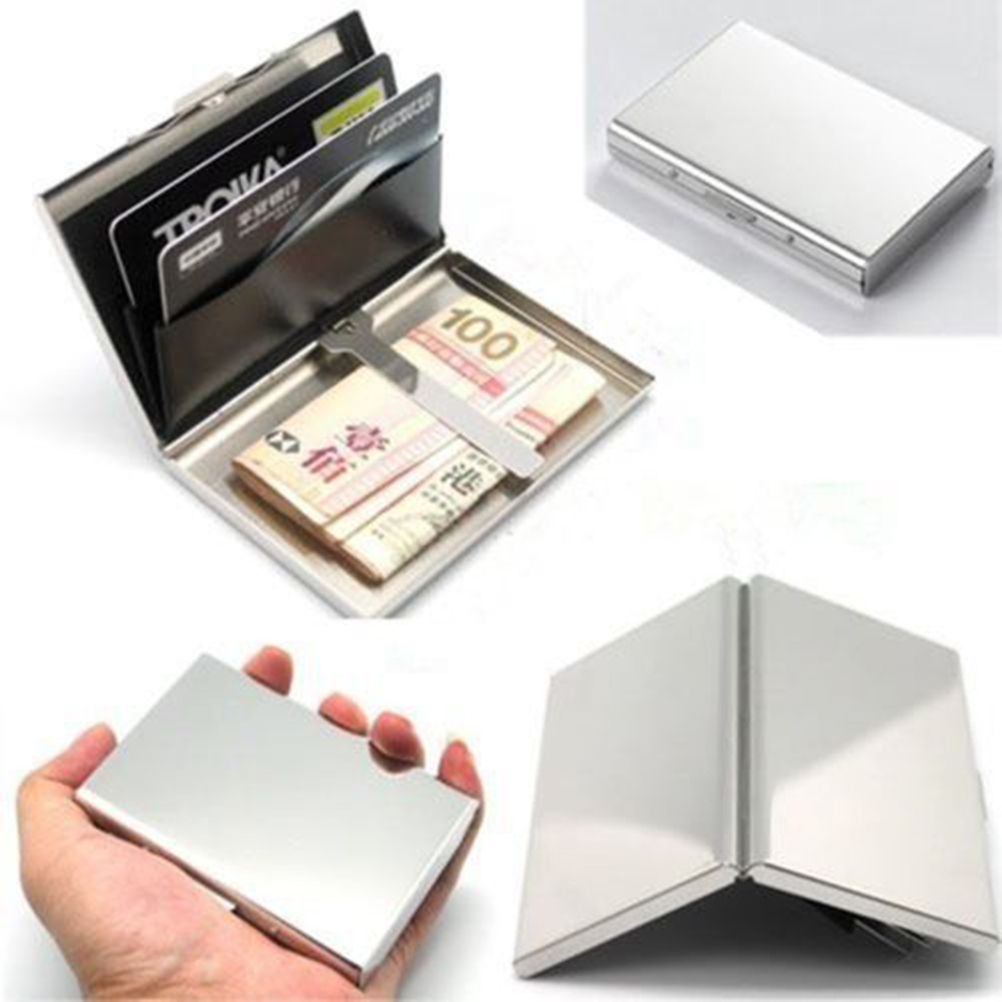Ví mini đựng thẻ tín dụng bỏ túi bằng thép không gỉ cho nam hộp đựng bỏ túi