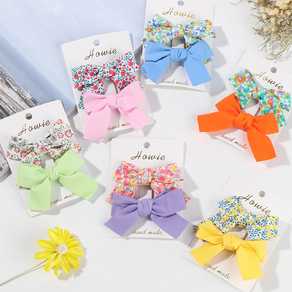 GVGSX9N 2 Pcs/set Sweet Bowknot Multi Style Girls Fashion Hair Barrettes Big Bow Hair Clips Bow Tie Hairpins