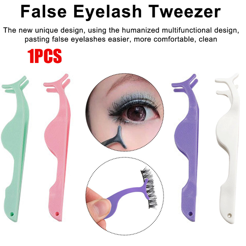 FHKGHTGJF ผู้หญิงแบบพกพาตัวต่อขนตา Nipper อุปกรณ์เสริมเครื่องสำอางค์ที่ดัดขนตาขนตาปลอม Applicator แหนบปลอมที่ดัดขนตา