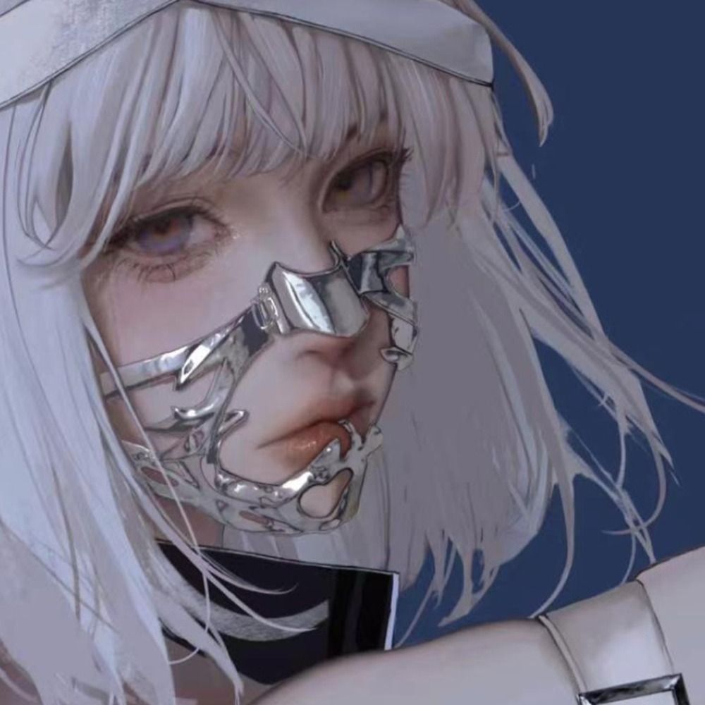 Eidioca cho chương trình hộp đêm nam đục lỗ màu bạc đạo cụ vũ hội cosplay