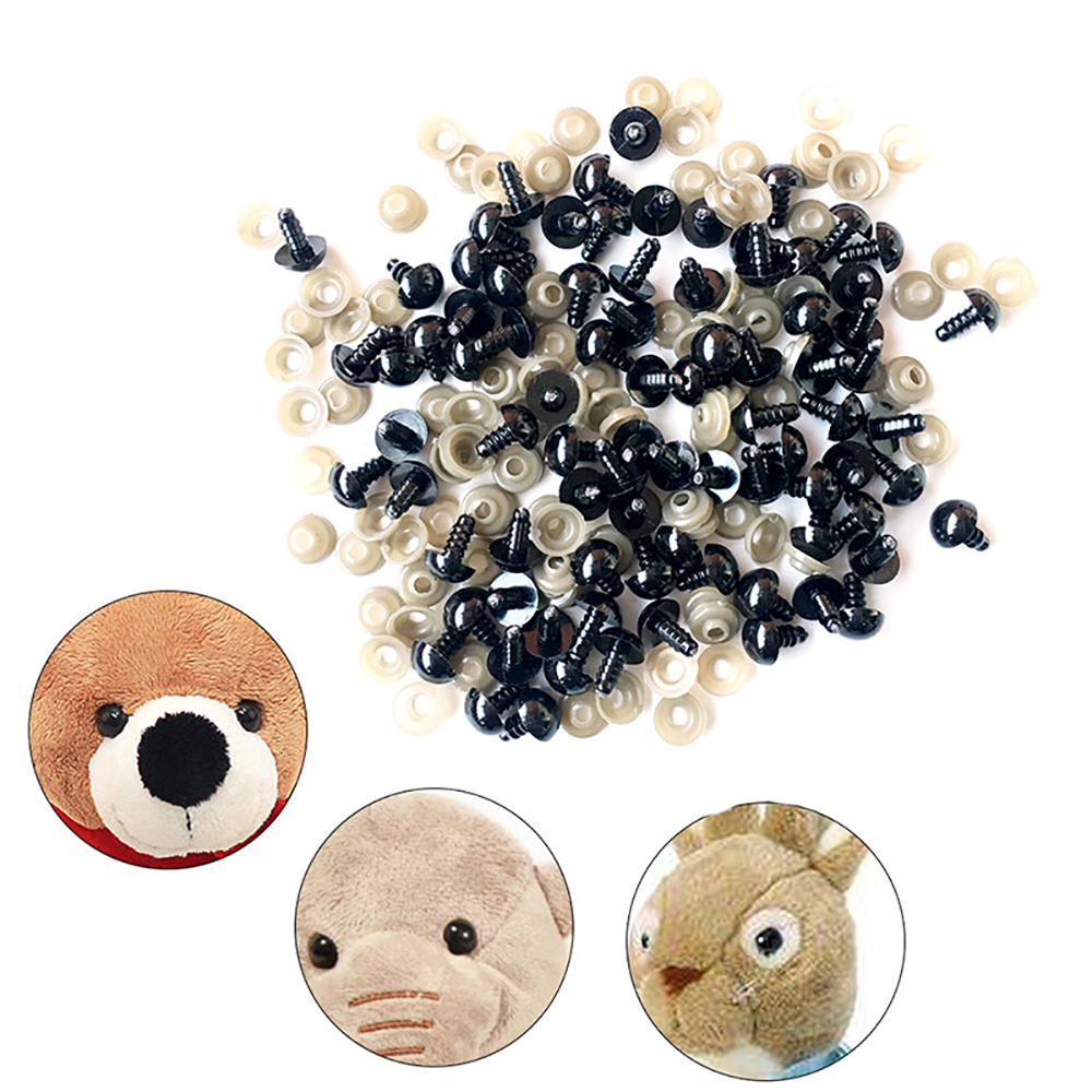 SNSDOJ สีดำความปลอดภัยพลาสติกเครื่องซักผ้าตุ๊กตาตาของเล่นอุปกรณ์เสริมหัตถกรรมทำตุ๊กตาตา