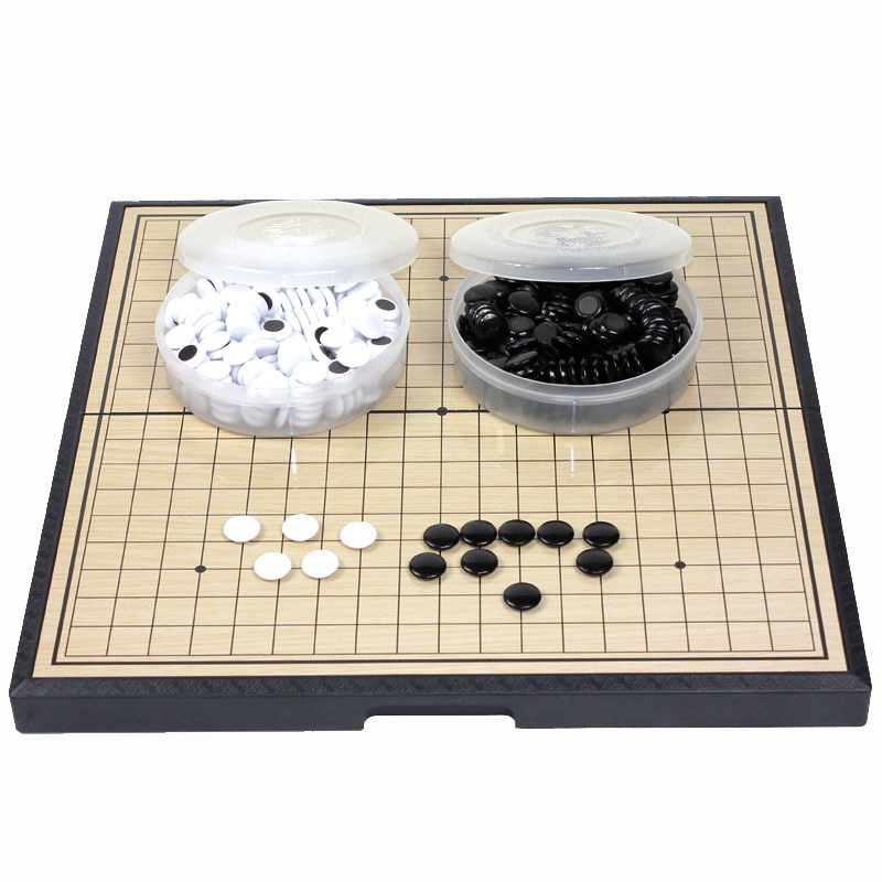 Chinese Weiqi Go Game 19 Lines Board Checkers Folding Table 32cm Magnetic