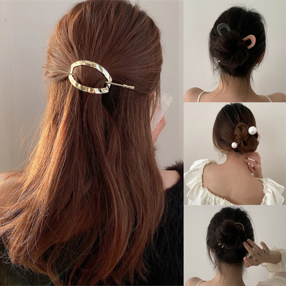 F8C503Y Fashion Metal Acrylic Elegant Pearl Hair Accessories Hair Comb Hair Clip Hair Pin