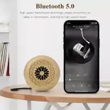 Âm Thanh Nổi Nhỏ Bluetooth Đồ Thủ Công Bằng Gỗ Di Động Loa Không Dây Hoa Văn Chạm Khắc Tinh Xảo Cảm Giác Cầm Tay Cực Đỉnh, Tròn Gỗ Đặc