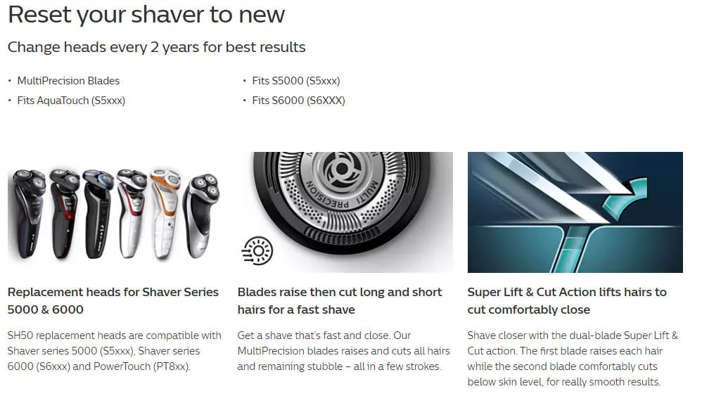 philips aquatouch sh50