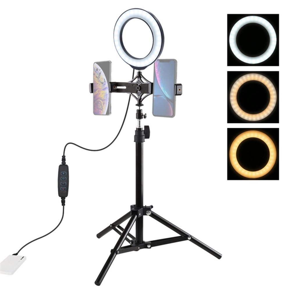 P9YN2แต่งหน้าด้วยขาตั้งกล้องเติม Studio โทรศัพท์แฟลชวิดีโอ LED Selfie แหวนไฟ Selfie Stick โคมไฟแสงไฟถ่ายภาพ
