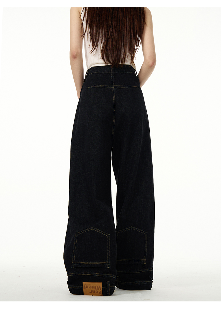 Weilang's Store American High Street-broek voor heren, coole Street Fashion R, omgekeerde jeans, paar, niche, lange broek