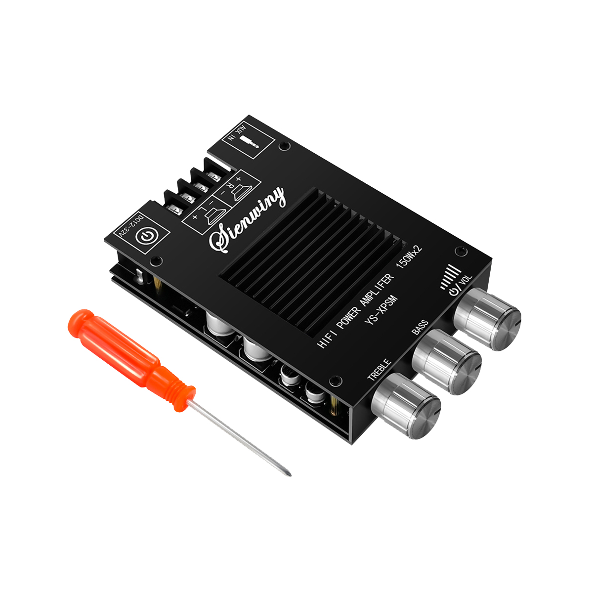 150Wx2 TDA7498E Audio Amplifier Board Stereo Audio Amplifier Board Bluetooth Audio Amplifier Board Stereo Treble Bass Bluetooth Audio Power Amplifier Module Dual Channel Heat Sink