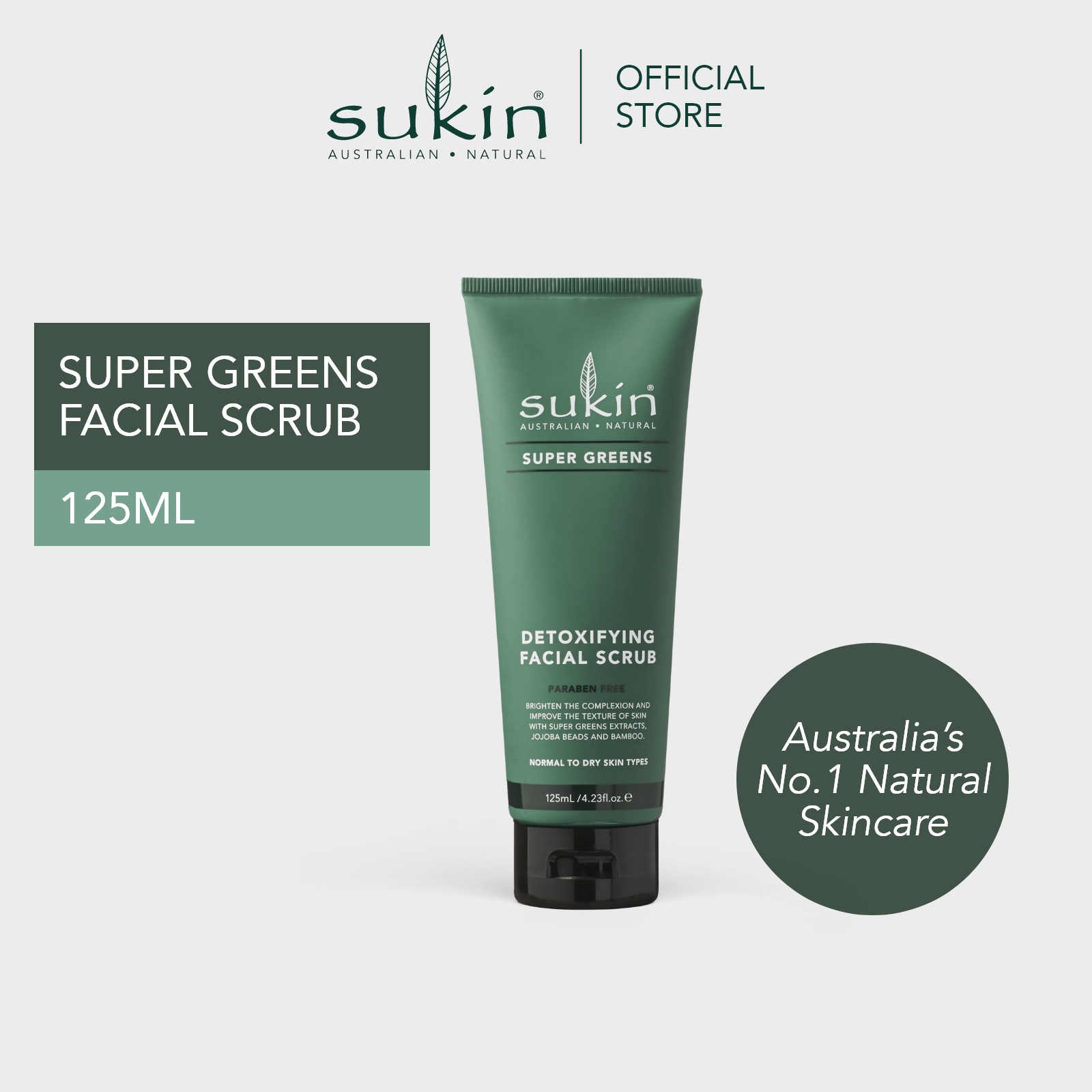 Gambar SUKIN DETOXIFYING FACIAL SCRUB l SUPER GREENS (125ML)