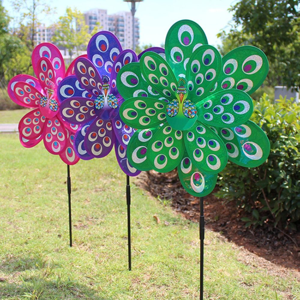 Zhuji hai lớp đầy màu sắc bướm nhựa Kid đồ chơi hoa Chong Chóng Gió Chime