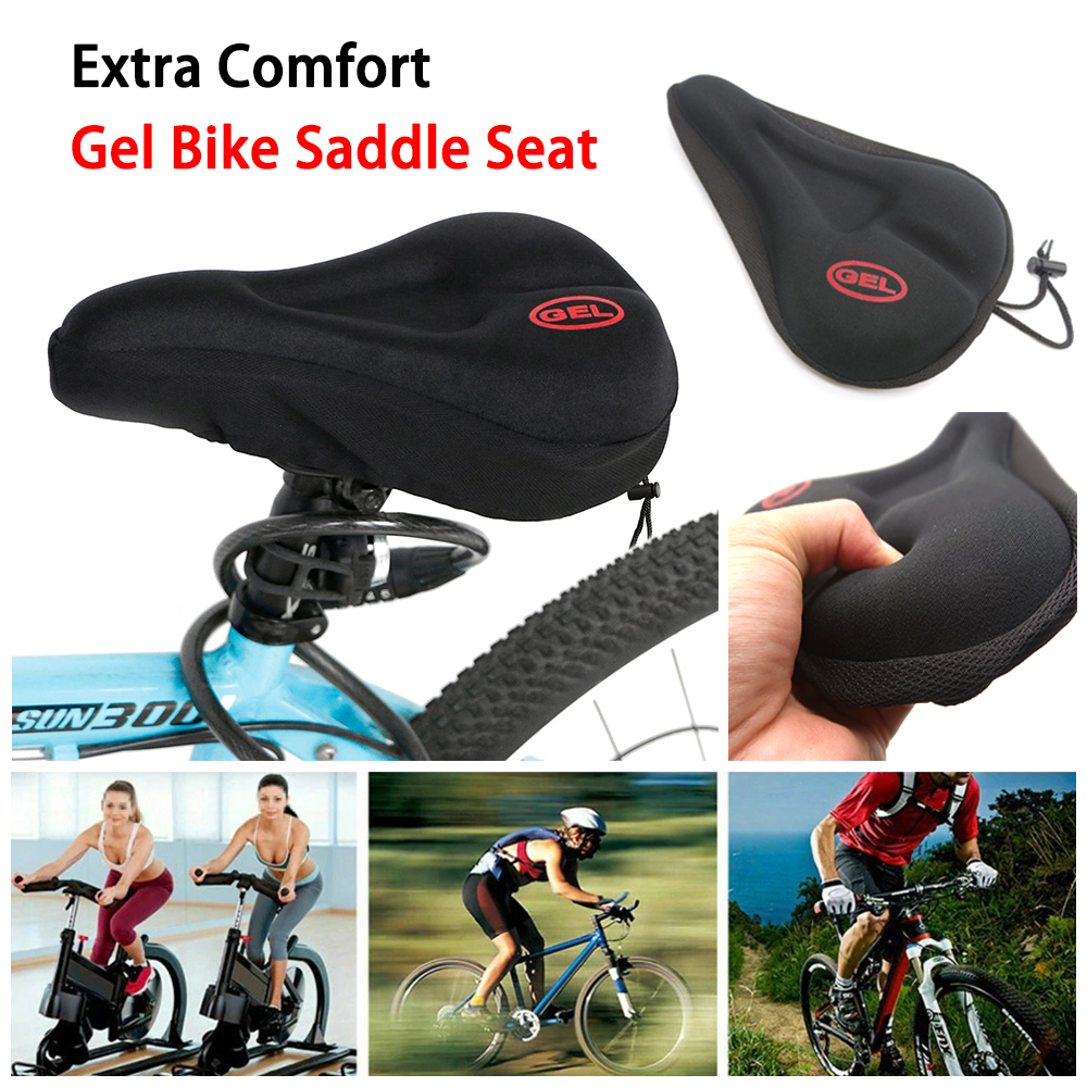 LUAN300603 Black Outdoor Cycling for Mountain Bike Seats Extra Comfort Gel Pad Cushion Bike Cushion Pad Bicycle Seat Gel Bike Saddle Cover