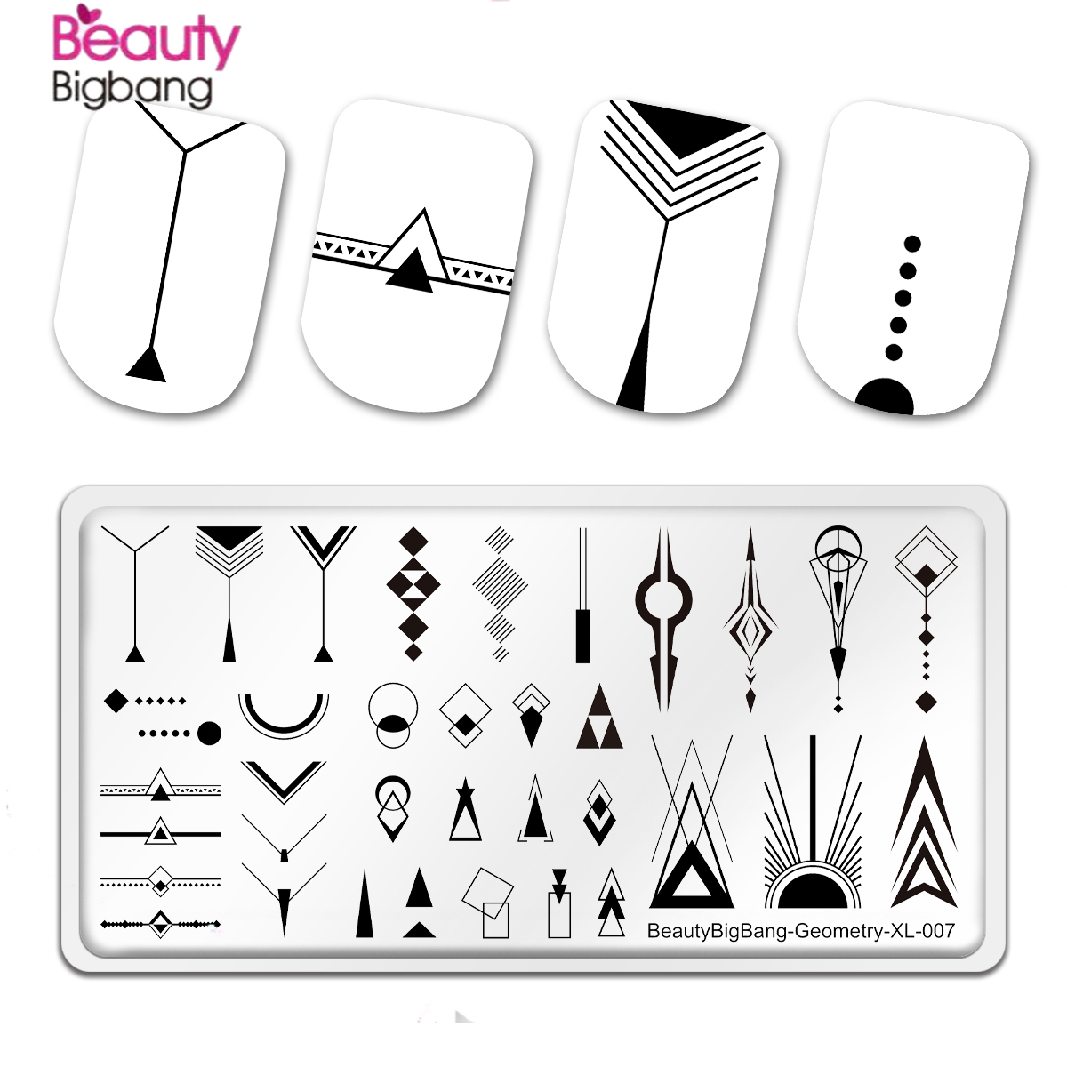 Shanglife BeautyBigbang Stainless Steel Template Stencil Nail Art Stamping