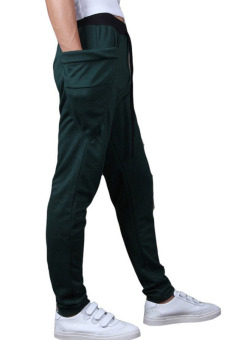 Men's Big Side Pockets Slim Drawstring Jogger Sweatpants (Green) April 2018 - 2 Men's Big Side Pockets Slim Drawstring Jogger Sweatpants (Green) - 2