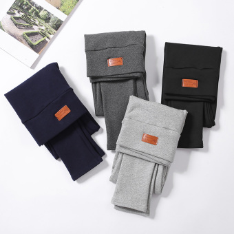 Women's Fleece-lined Thick Stretch High Waist Cropped Slim Fit Pants Color Varies (Light Gray Color) July 2018 - 2 Women's Fleece-lined Thick Stretch High Waist Cropped Slim Fit Pants Color Varies (Light gray color) - 2