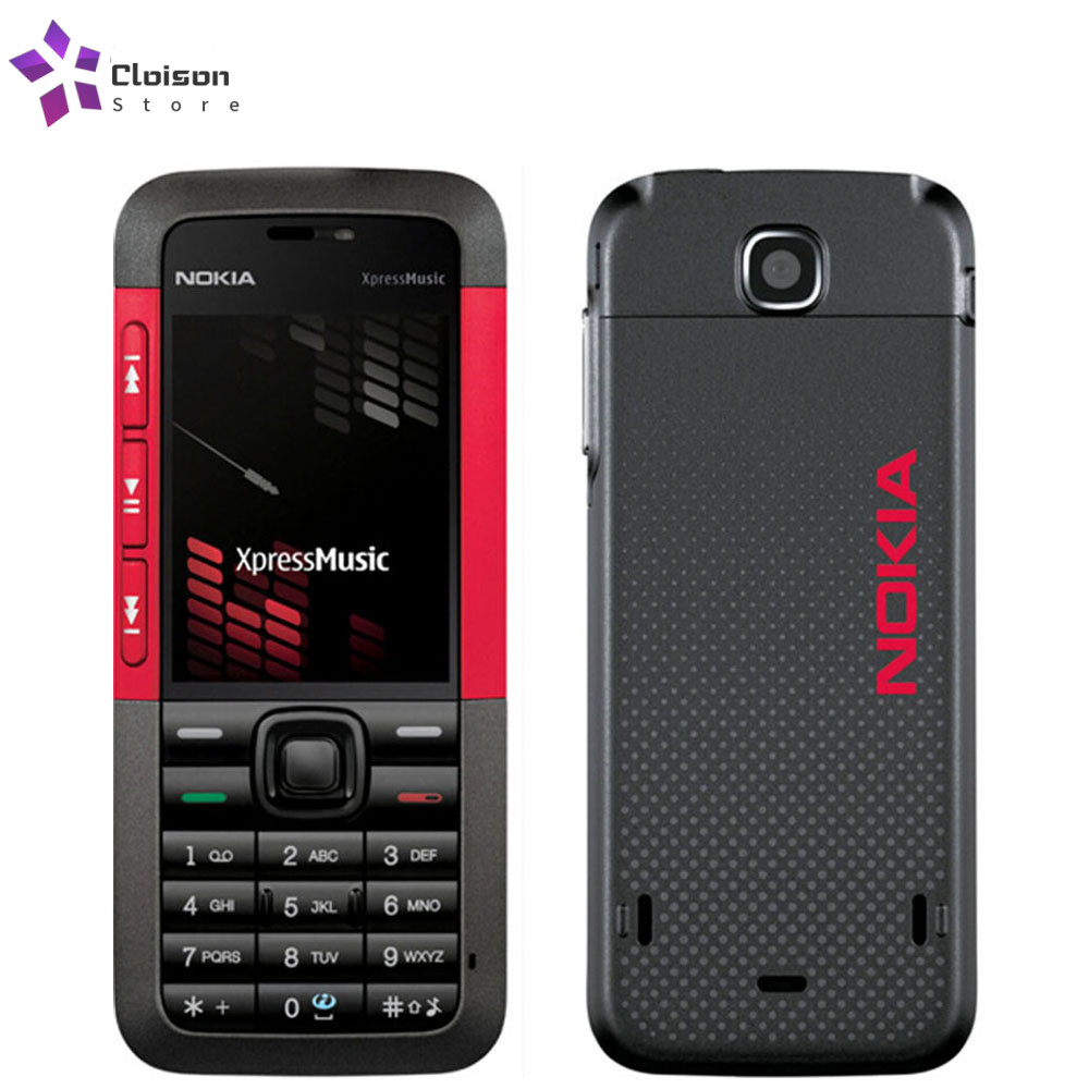 Original Unlocked Nokia 5310 XpressMusic 2G Mobile Phone Bluetooth Java MP3 Player Hebrew/Russian Keyboard CellPhone