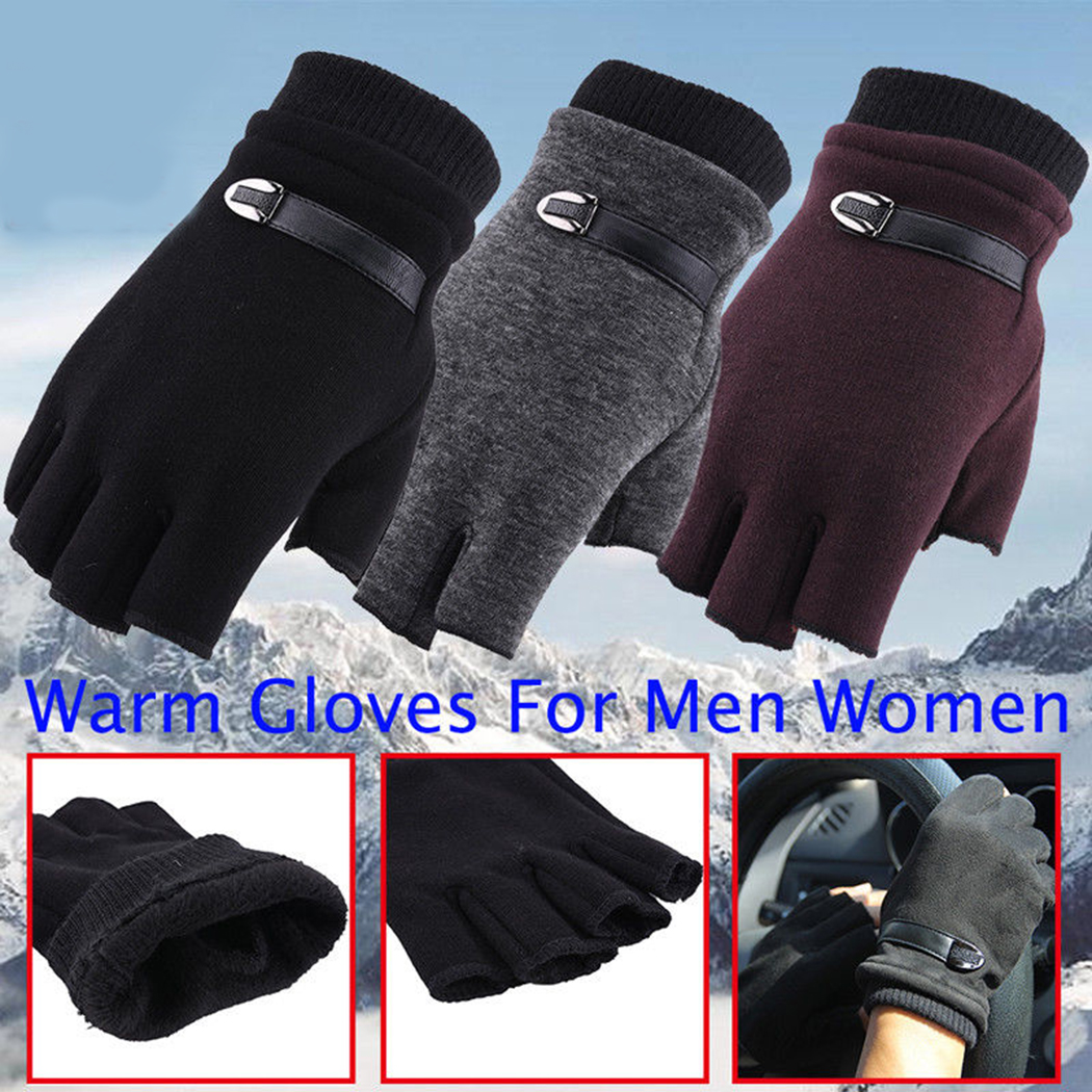 SHILU Womens Soft Car Driving Keep Warming Winter Gloves Mittens Warm Gloves Half Finger
