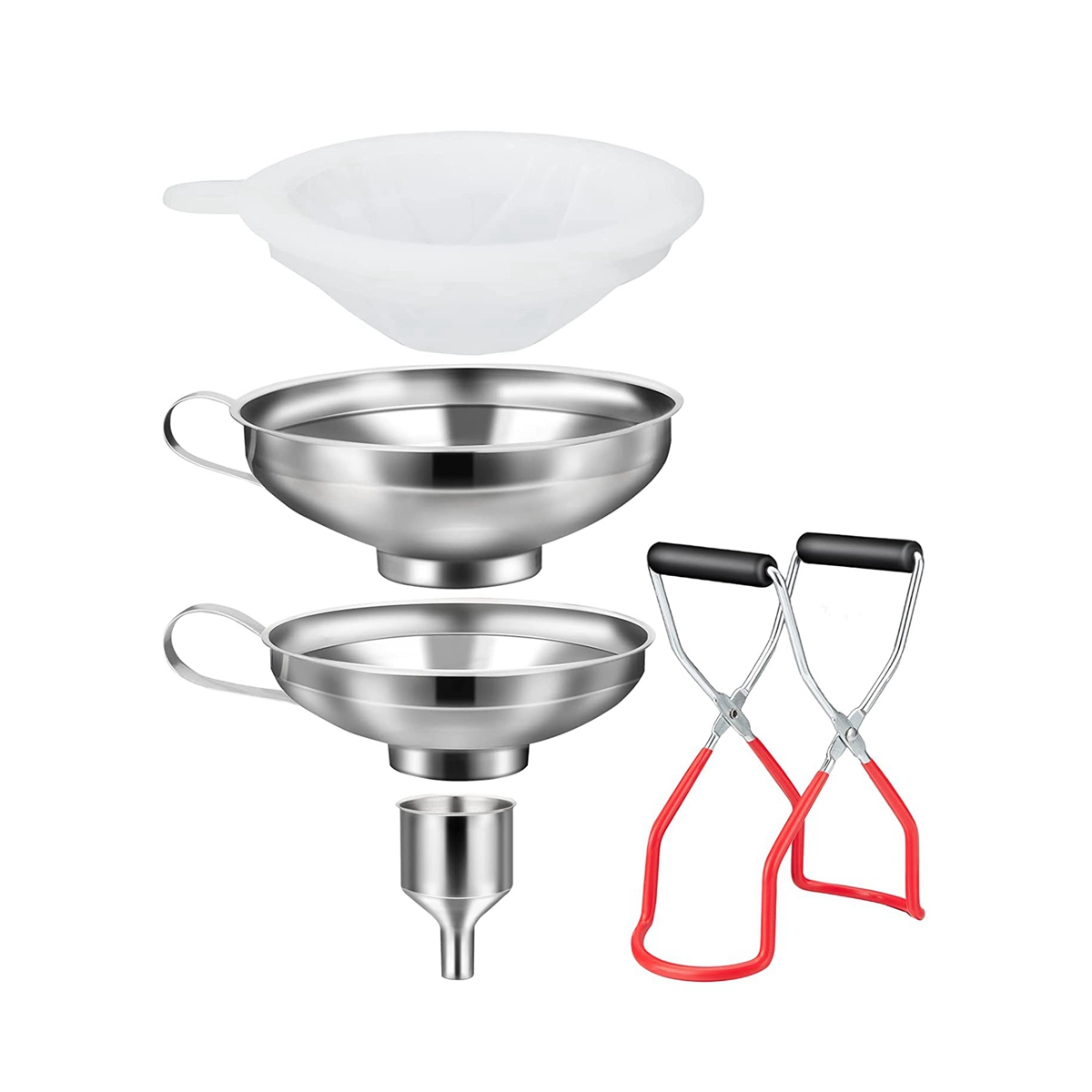 Kitchen Jam Funnel Filling Funnel Funnel Stainless Steel Set with Preserving Jars Lifters and Filter