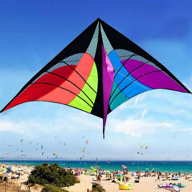 กีฬาสนุกกลางแจ้งใหม่ 48 นิ้วDual Line Stunt Kites / Blue Kiteพร้อมที่จับและสายGood Flying W5X5