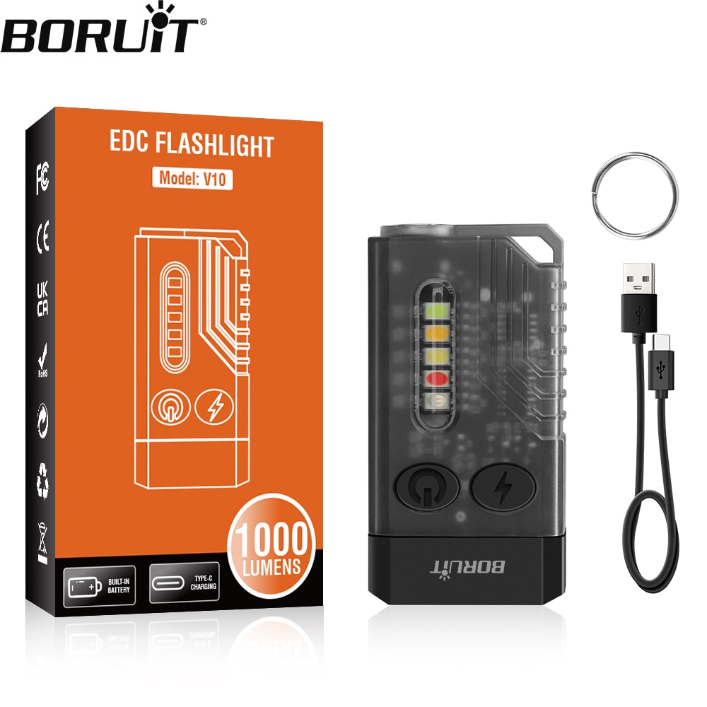 Boruit V10 Mini chùm chìa khóa EDC Đèn Pin Di Động Torch type