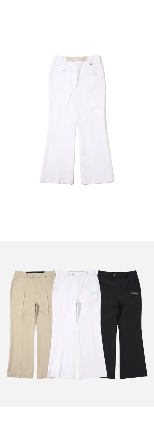 MALBON GOLF Ladies New Trousers Elastic Waist Button Belt Outdoor Sports Slim-Fitting Bell-Bottom Pants · v2