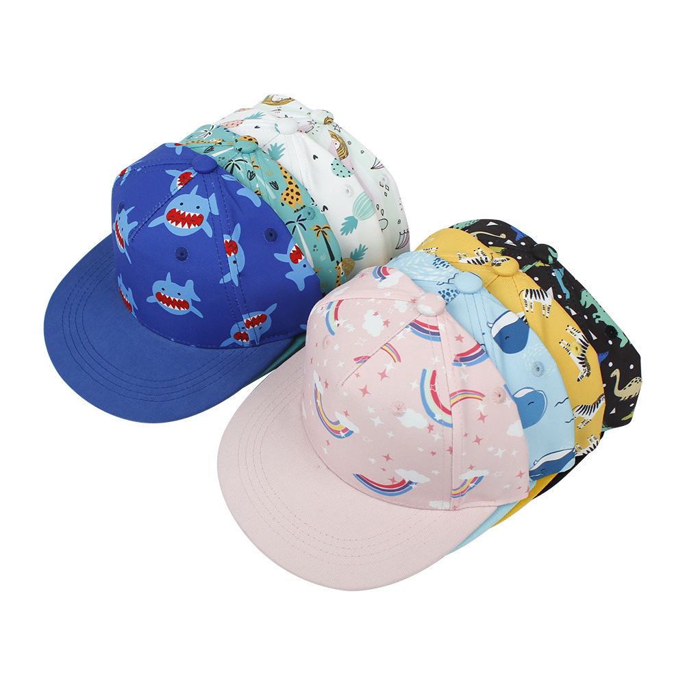 JIBANG20การพิมพ์ที่คาดผมปรับได้ Snapback Sunhat กลางแจ้งหมวกแก๊ปโผล่หมวกปีกแบนหมวกบังแดดหมวกเบสบอล
