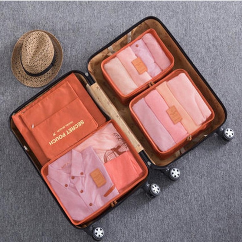 6pcs/set Oxford Cloth Luggage Travel Bags Packing Cubes Large Capacity of Unisex Clothing Sorting Organizer Bag - intl