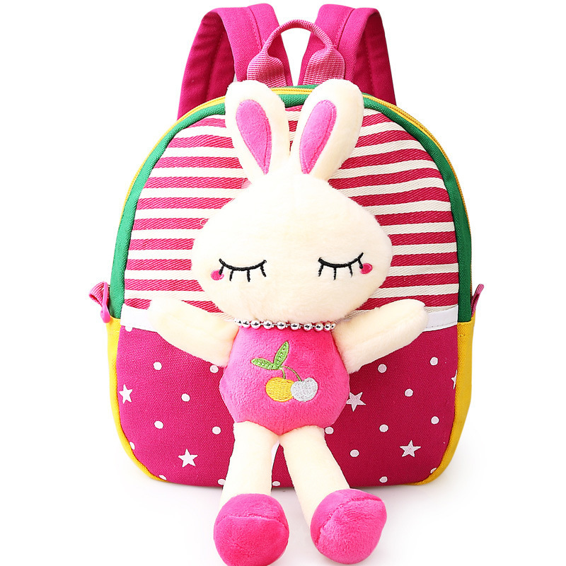 Childrens school bags for boys and girls in kindergarten kids 1-3
years baby bag cute backpack Red Rabbit