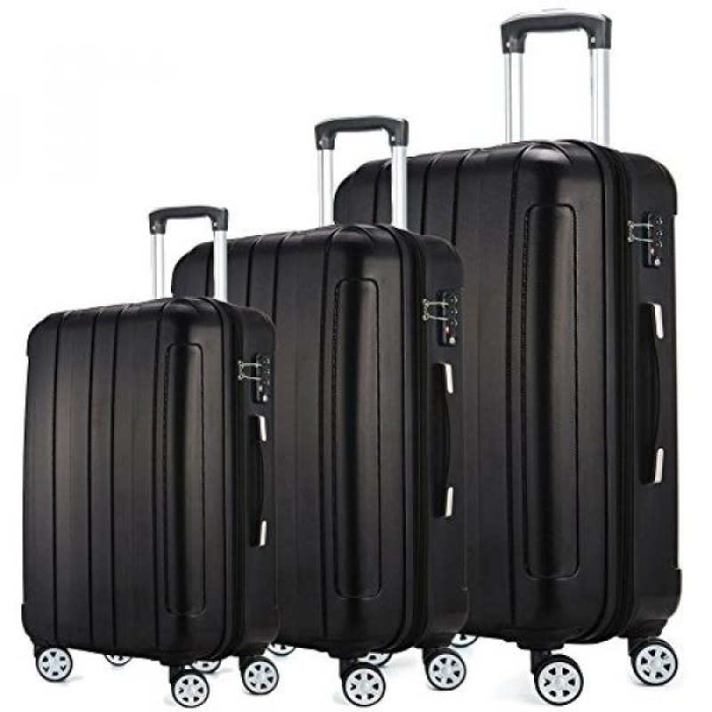 Fochier Luggage 3 Piece Expandable Spinner Set with TSA Lock - intl
