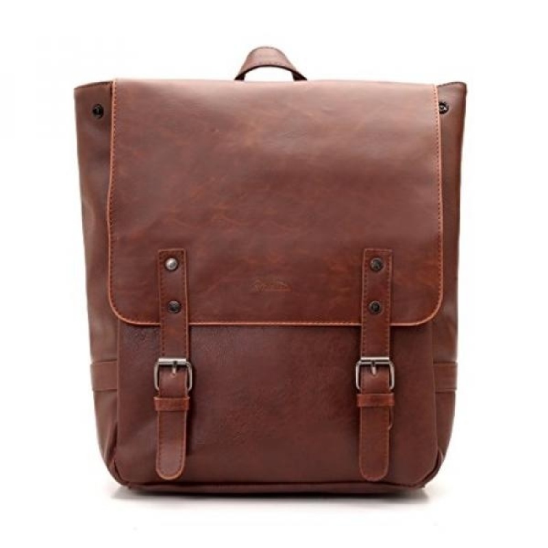Good&god Pu Crazy Horse Leather-Like Vintage Womens Backpack School Bag - intl