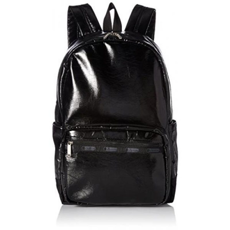 LeSportsac Womens Classic Essential Backpack, Black Crinkle Patent - intl