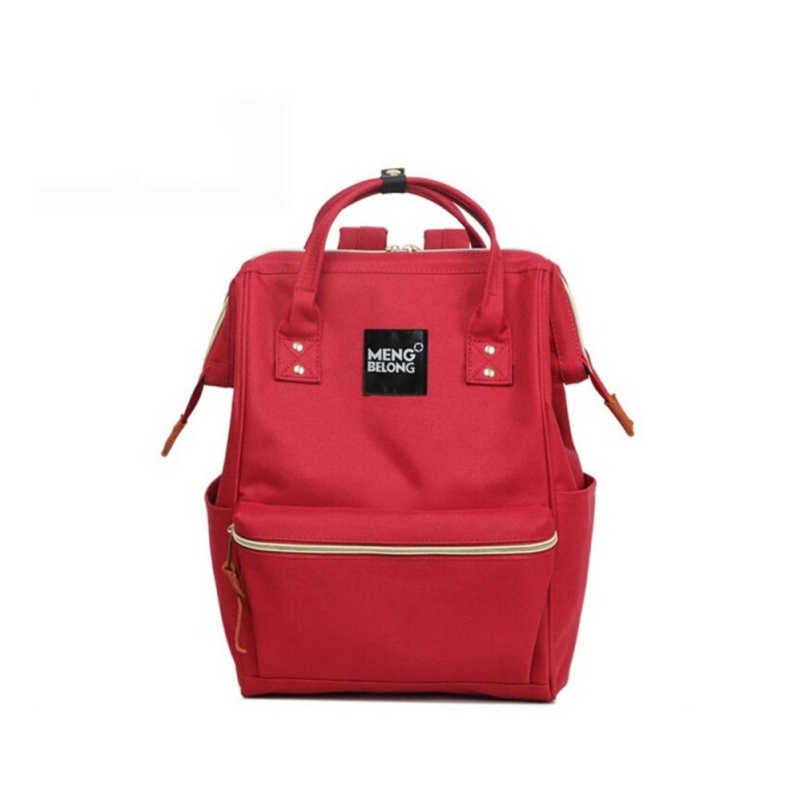 {Red}Japan Korean School Canvas Bag Nylon Backpack - intl
