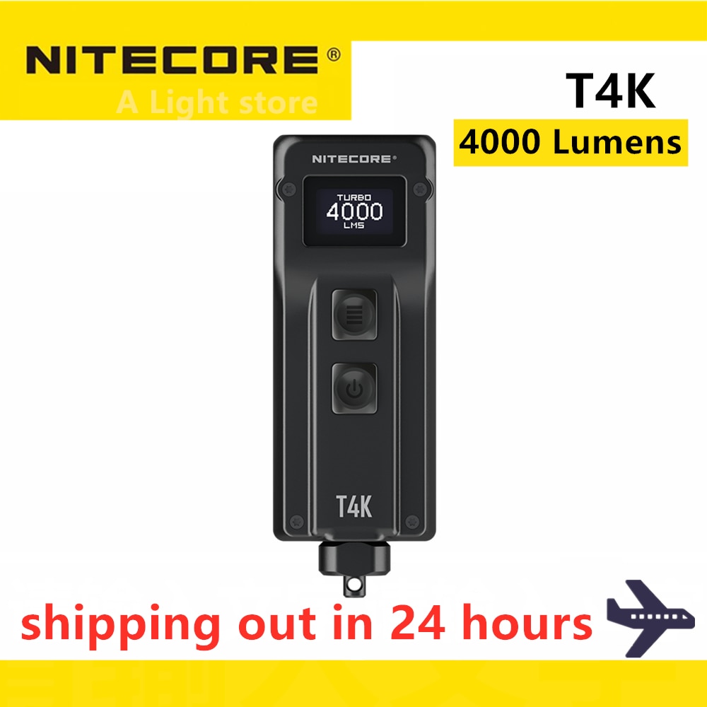NITECORE T4K Flashlight 4000 Lumens Portable Keychain Flashlight 4 LEDs Super Bright Light Built-in Battery Using USB-C Charging ราคา 390 บาท*ส่งฟรี