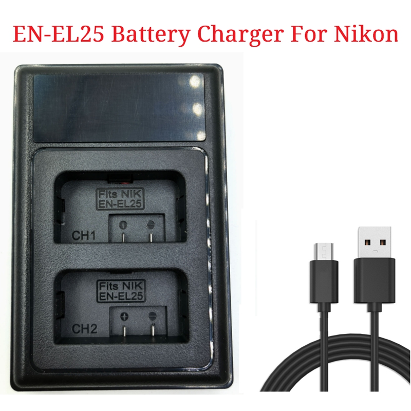 EN-EL25 Charger USB Dual Battery Charger for Nikon Z 50 Z Fc Z50 Zfc