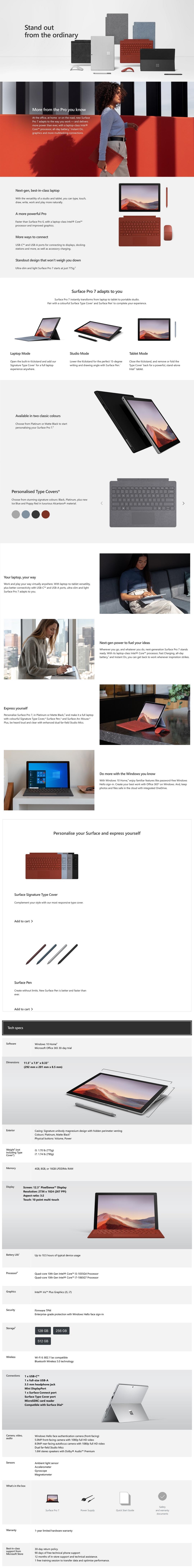 Laptop Cover Microsoft Surface Pro 7 I5 8gb Ram 256gb Ssd Surface Pen Lazada Singapore
