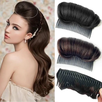 DIY Natural Hairpin Hair Fluffy Hair Extensions Synthetic False Hair Clip Hair Pad Hair Bun Princess Styling Tools (2)