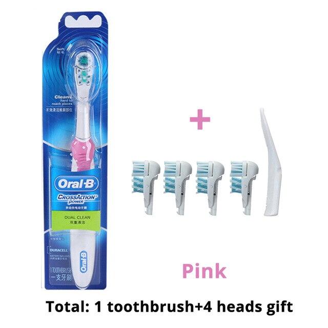 Original Oral B Electric Toothbrush Dual Clean Deep Clean Teeth Brush AA Battery Non-Rechargeable Power Toothbrush Heads Gift