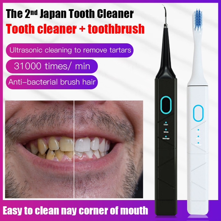 Gambar Sunrichh Tooth Cleaner Electric Dental Scaler Portable Electric Toothbrush alculus Remover Oral Cleaning Tool