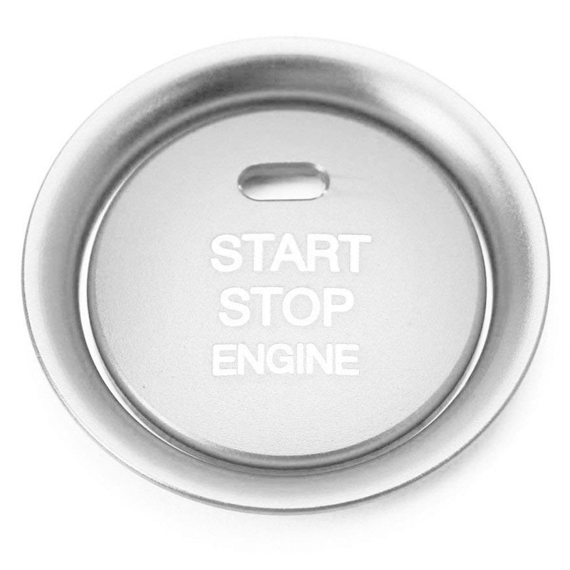 2pc set silver aluminum keyless engine push start button & surrounding decoration ring for mazda 3 6 cx-3 cx-5 cx-9 mx-5 w