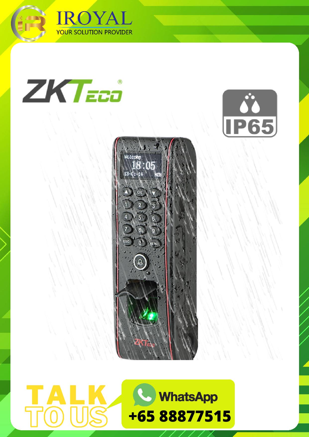 ZKTeco TF1700 Waterproof IP65 Fingerprint/PIN Card Biometric Access Control Reader Door Access INSTALLATION PACKAGE 