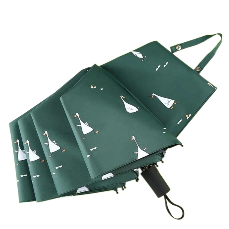 Cartoon Duck Sunny Rainy Umbrella Fashion Automatic Women Umbrella Windproof Three Folding Steel Umbrellas