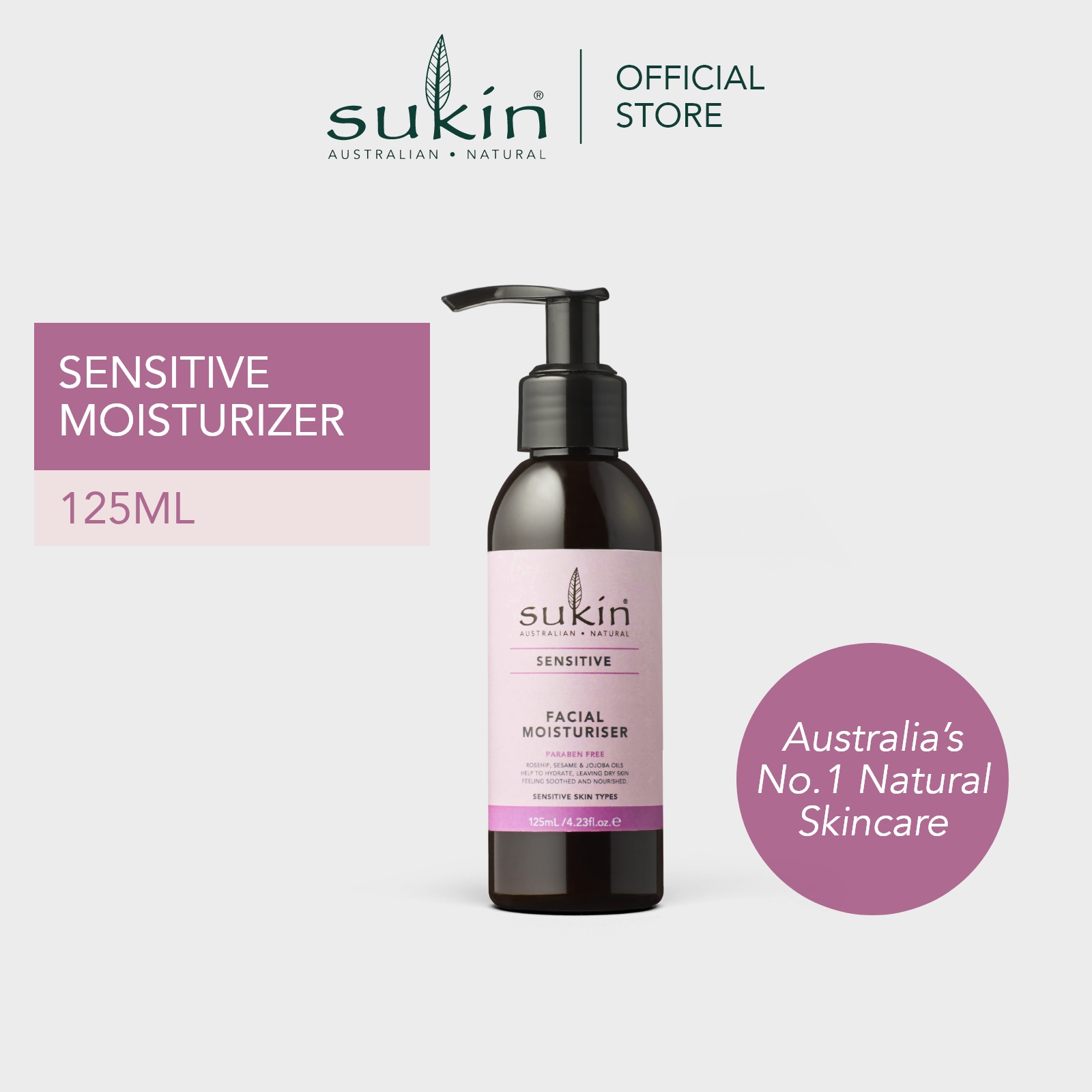 Gambar SUKIN FACIAL MOISTURISER l SENSITIVE (125ML)