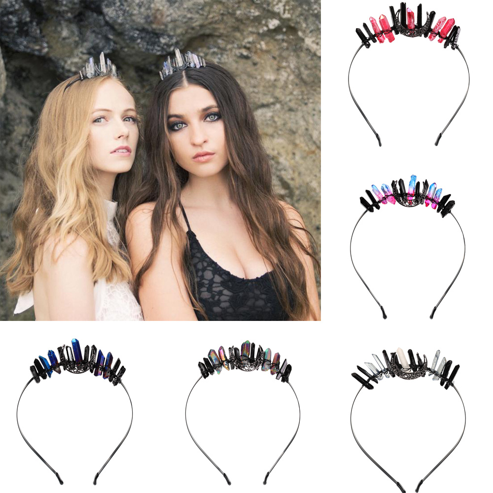 OP7HLM25X Beauty Tool Wedding Party Styling Tools Crystal HeadHoop Hairstyle Hairpin Handmade HairClip Quartz Crown Headband