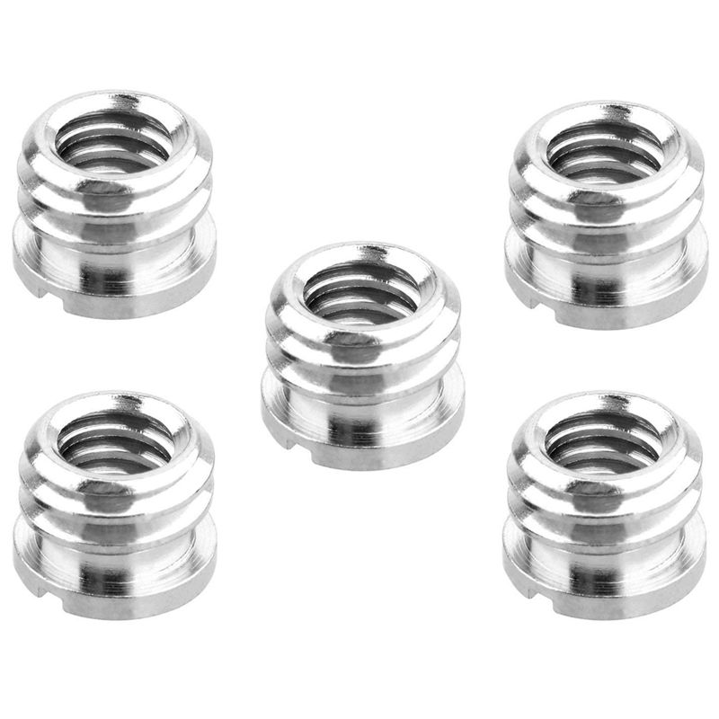 5 Pack 1 4 inch to 3 8 inch Convert Screw Standard Adapter Reducer Bushing